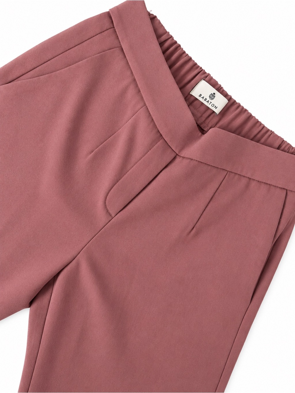 Babaton Mauve-Pink High-Rise Pleated Trousers
